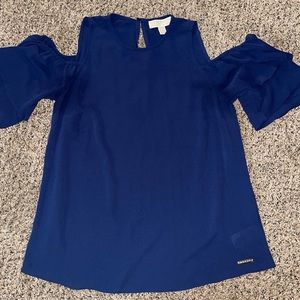 MICHAEL KORS Blue Blouse Cold Shoulder Size P/M